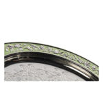 Peacock Oval Tray — Style 1 (GY23-TY-PK-OV1) — upper border detail cropped from the same customer photograph thumbnail