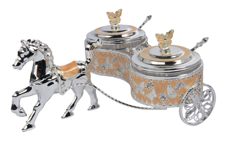 Wholesale Twin Round Horse Carriage Sugar Pot Sets