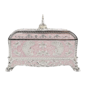 Tall Peacock Wedding Gift Box — Front view of peacock and floral relief thumbnail