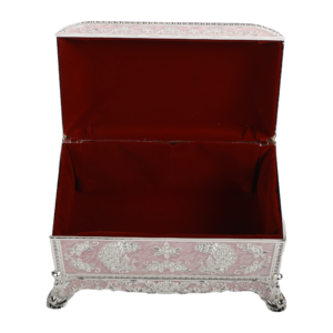 Tall Peacock Wedding Gift Box — Open box showing the lined interior thumbnail