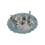 Turquoise Pooja Thali Set GY23-PTS02 with coordinating tray, handbell and ritual accessories thumbnail