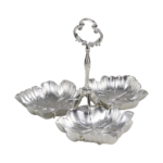 HS-GP225 Three-Dish Leaf Serving Stand — 3 leaf-shaped dishes around a central stem. thumbnail
