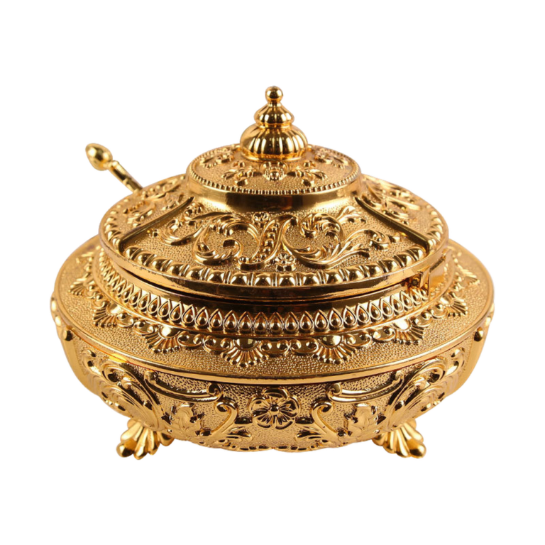 HS-TZ-EU European-style pot, gold finish, catalogue product photograph
