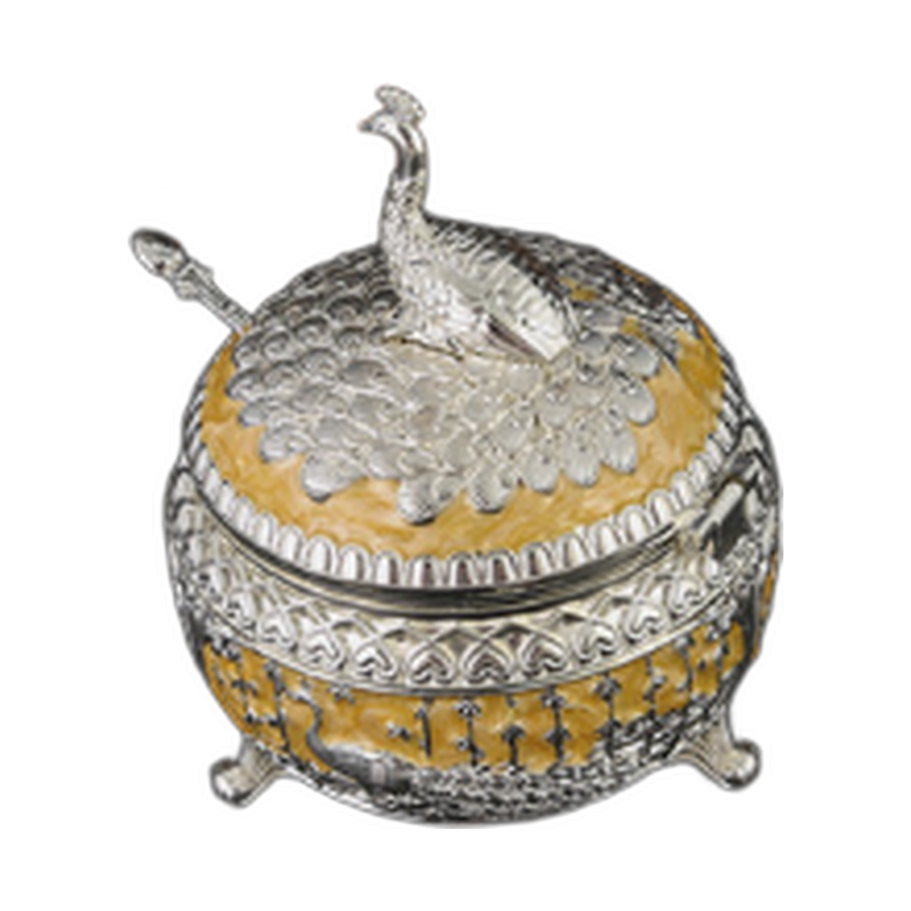 HS-TZ-PK-R Round peacock pot, catalogue product photograph