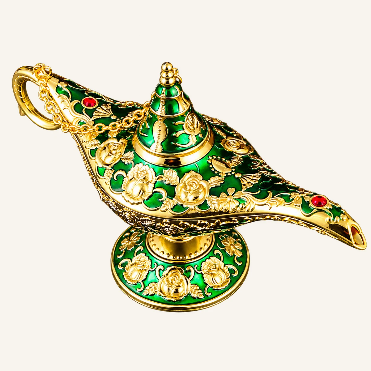 Rose, Lattice & Crown Aladdin Lamp Designs — Rose motif, green reference