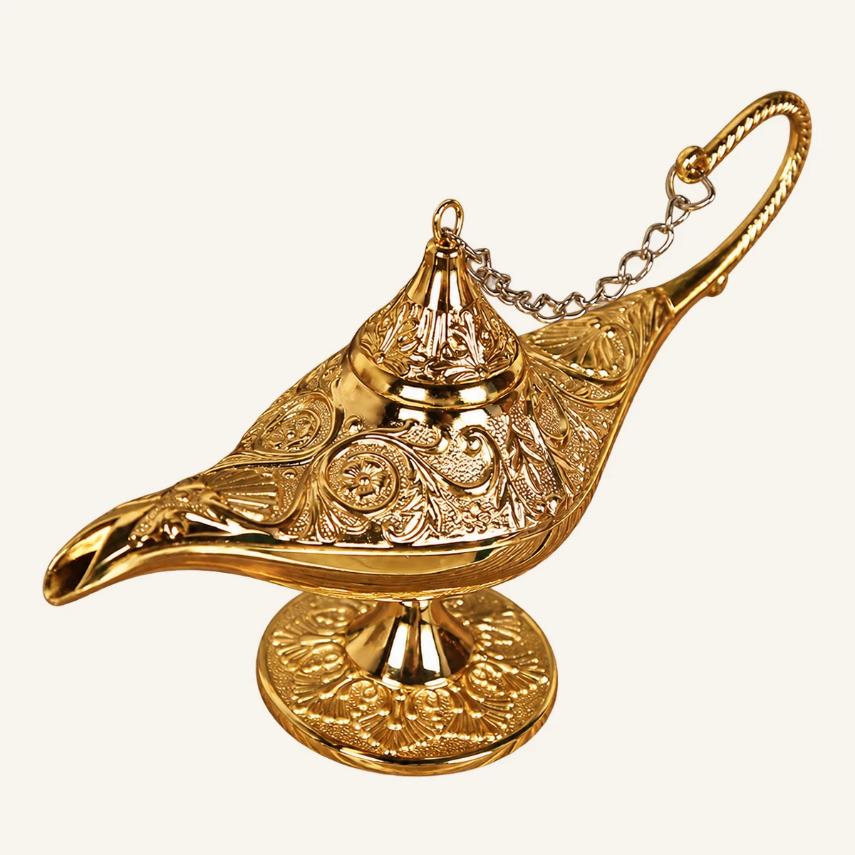 Carved Gold Aladdin Lamp Size Pair — Gold UP2212 photographed reference