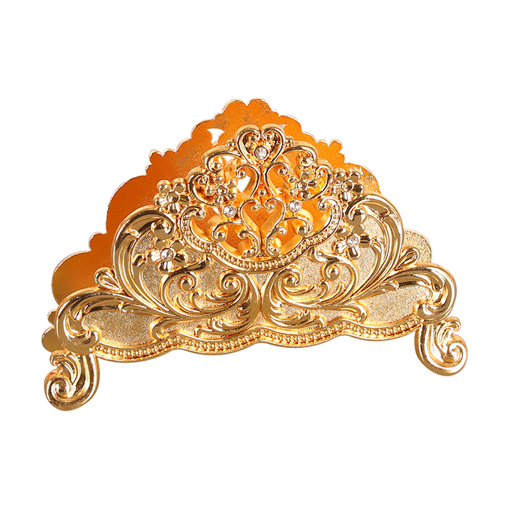Jewelled Floral Napkin Holder — Gold-tone floral design
