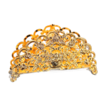 Openwork Rose Napkin Holder — Gold-tone angled view thumbnail