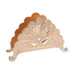 Peacock Floral Napkin Holder — Gold-tone peacock floral design thumbnail