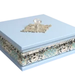 European Square Wooden Tissue Boxes — MH013 closed-lid exterior reference — Blue finish — closed-lid exterior reference thumbnail