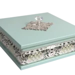 European Square Wooden Tissue Boxes — MH013 closed-lid exterior reference — Mint green finish — closed-lid exterior reference thumbnail
