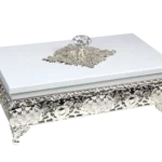 European Footed Wooden Tissue Boxes — MH016 closed-lid exterior reference — White finish — closed-lid exterior reference thumbnail