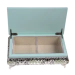 HS-MH016 European Footed Wooden Dry Fruit Boxes — Open lid and two-section interior thumbnail