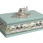 Elephant Rectangular Wooden Tissue Boxes — MH021 closed-lid exterior reference — Mint green finish — closed-lid exterior reference thumbnail