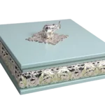 Elephant Square Wooden Tissue Boxes — MH023 closed-lid exterior reference — Mint green finish — closed-lid exterior reference thumbnail