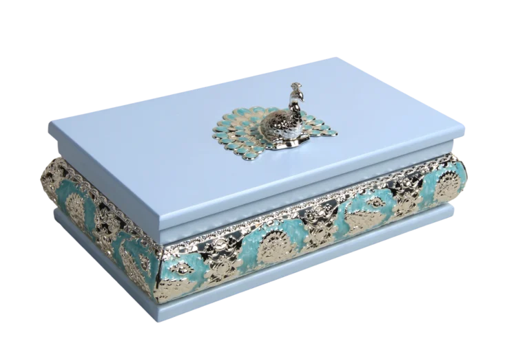 Peacock Rectangular Wooden Tissue Boxes — MH032 exterior reference