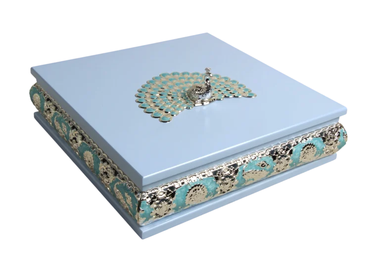 Wholesale Peacock Square Wooden Dry Fruit Boxes