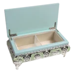 HS-MH036 Peacock Footed Wooden Dry Fruit Boxes — Open lid and two-section interior thumbnail