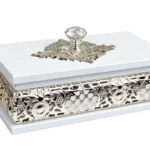 European Rectangular Wooden Tissue Box — MH012 closed-lid exterior reference — White finish — closed-lid exterior reference thumbnail