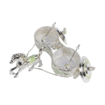 TZ061 elephant-motif horse-carriage sugar pot set with both lids open and spoons visible thumbnail