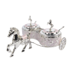 TZ062 Horse-motif twin-pot carriage, pink finish thumbnail