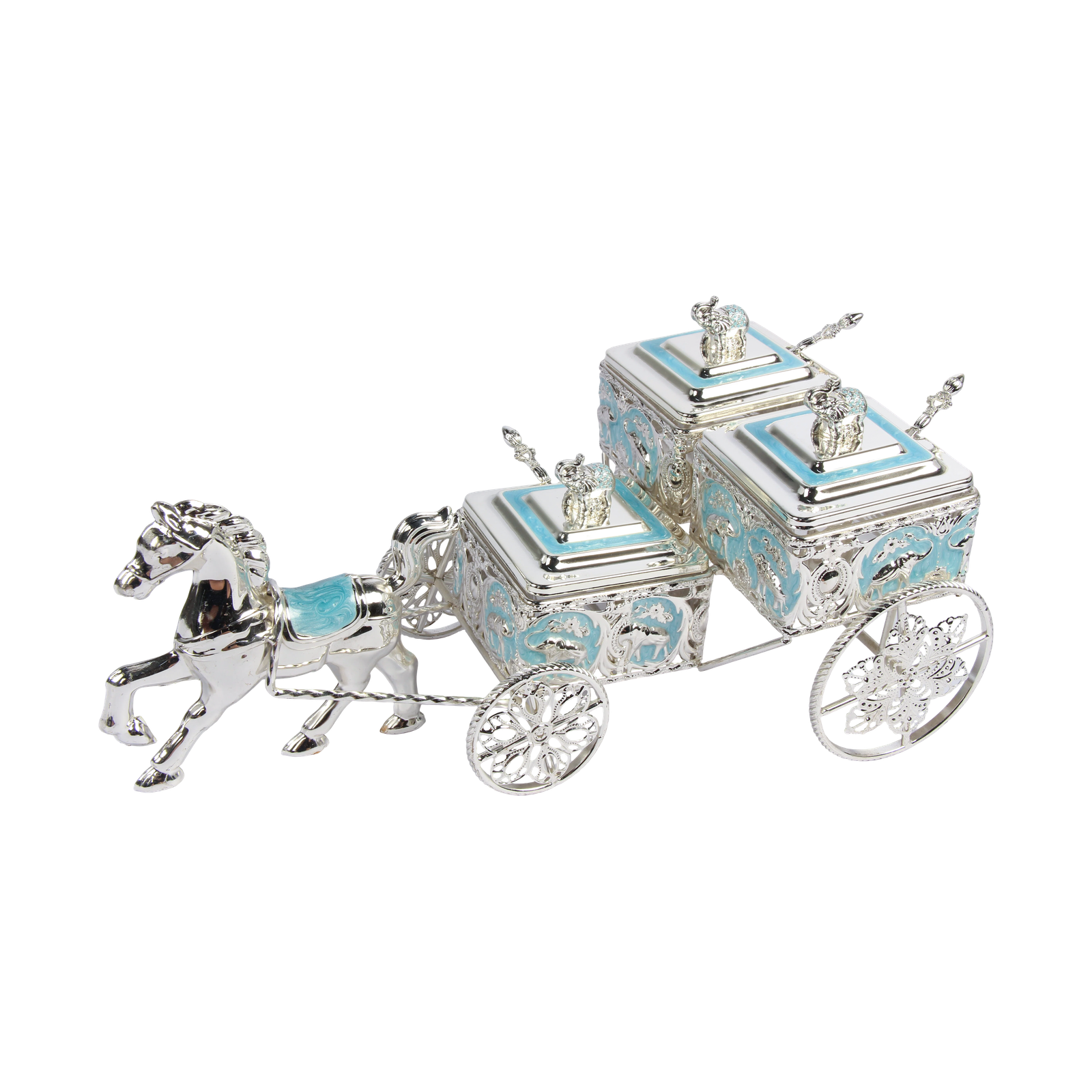 TZ065 Elephant triple-square carriage, turquoise finish