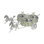TZ069 Three-pot butterfly double-horse carriage, pale green finish thumbnail