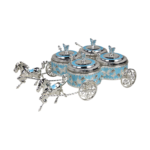 TZ074 Four-pot butterfly double-horse carriage, turquoise finish thumbnail