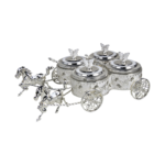 TZ074 Four-pot butterfly double-horse carriage, white finish thumbnail