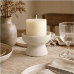Wholesale Ceramic Pillar Candle Holder — lifestyle setting thumbnail